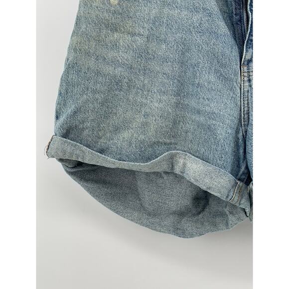 H&M Women's Light Blue Denim Cuffed Five Pocket Shorts SZ 12 - Picture 7 of 10